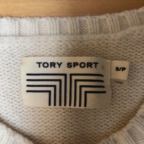Tory Sport Loose Fit Wool 'Grumps' Pixel Crew Neck Sweater - Picture 8 of 9